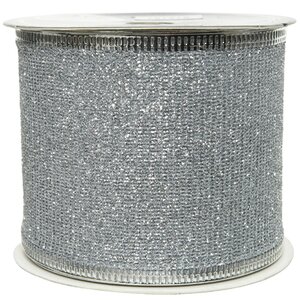 Декоративная лента с блестками Valentino 270*6 см серебряная Kaemingk фото 1