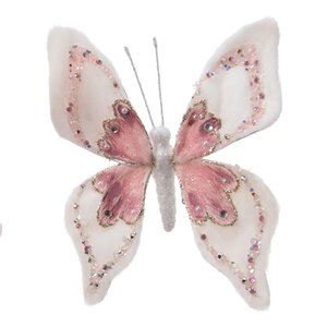 Декоративное украшение Бабочка - Maulon Gramalis 14 см белая, клипса Kaemingk фото 1