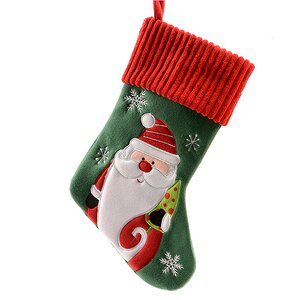 Носок для подарков с вельветовой отделкой Санта 45 см Kaemingk фото 1