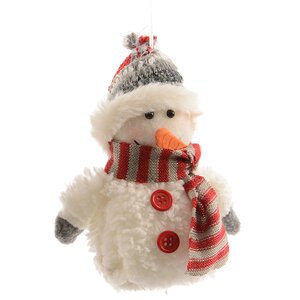 Елочная игрушка Снеговик в Тулупчике и Шапке 8*6*12 см, подвеска Kaemingk фото 1