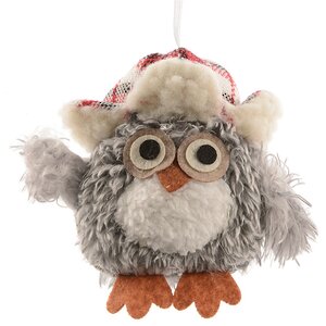 Елочная игрушка Пушистый Совенок в Ушанке 11*7*15 см, подвеска Kaemingk фото 1