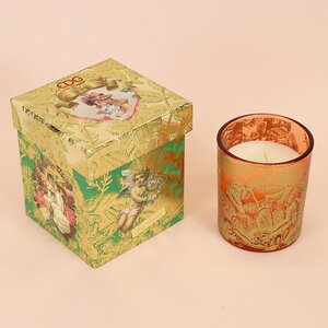 Новогодняя аромасвеча в музыкальной коробке Crystall Melany - Cinnamon&Apple 9 см, 40 часов горения EDG фото 1