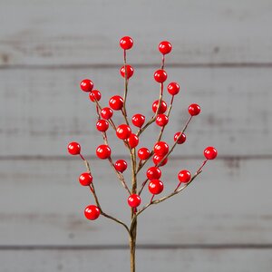 Декоративная ветка Берри Твист 26 см с красными ягодами Kaemingk фото 1