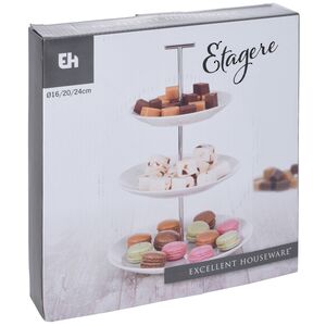 Этажерка для фруктов Гримальди трехъярусная 36 см, фарфор Koopman фото 5