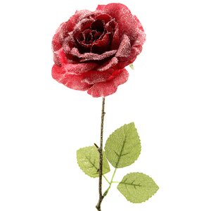 Роза в Инее 45 см красная Kaemingk фото 2