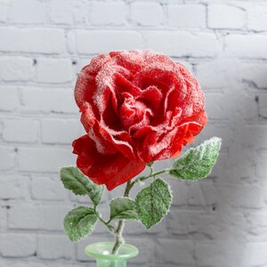 Роза в Инее 45 см красная Kaemingk фото 1