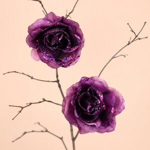 Роза Искристая 14 см сливовая, клипса Kaemingk фото 3