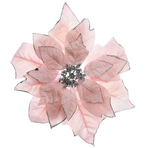 Пуансеттия Императорская 30 см розовая, клипса Kaemingk фото 1