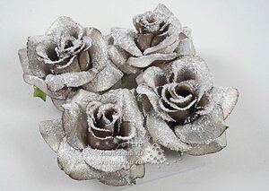 Роза пепельная, 7.5 см, 4 шт, клипса Kaemingk фото 1