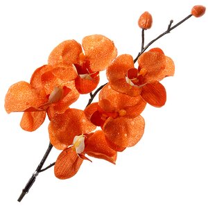 Ветка Орхидеи 31 см оранжевая Kaemingk фото 1