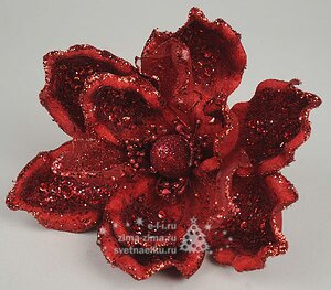 Цветок пуансеттии бордо, 15см Kaemingk фото 1