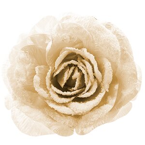 Роза Заснеженная 12 см кремовая, клипса