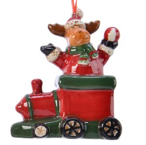 Елочная игрушка Поезд с подарками - Олень 9 см, подвеска Kaemingk фото 1