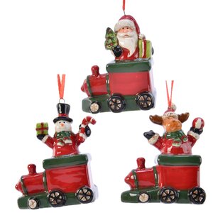 Елочная игрушка Поезд с подарками - Снеговик 9 см, подвеска Kaemingk фото 2