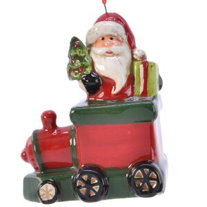 Елочная игрушка Поезд с подарками - Санта-Клаус 9 см, подвеска Kaemingk фото 1