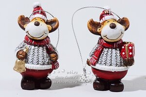 Елочная игрушка "Новогодний олень", 4*3.5*7 см, подвеска Kaemingk фото 1