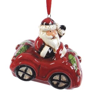 Елочная игрушка "Санта за рулем - Машина", 8 см, подвеска Kaemingk фото 1