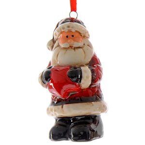 Елочная игрушка Санта Клаус со звездой 7 см, подвеска Kaemingk фото 1