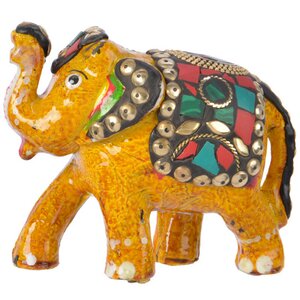 Керамическая статуэтка Слон Индийский 10 см желтый Kaemingk фото 1
