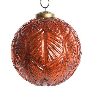 Винтажный шар Рябиновое Настроение 8.5 см оранжевый осенний, стекло Kaemingk фото 1