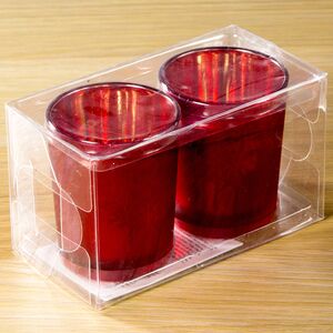 Подсвечник стакан Волшебный лес 6*7 см, 2 шт, красный Kaemingk фото 2