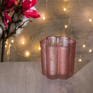 Стеклянный подсвечник для маленькой свечи Нежная Фиалка 6 см розовый Kaemingk фото 3