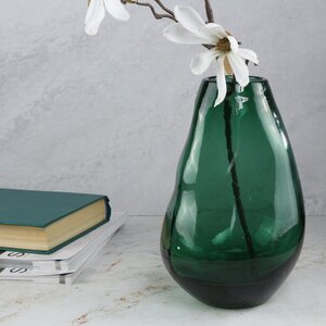 Стеклянная ваза Санджинето 23 см малахитовая Kaemingk фото 1