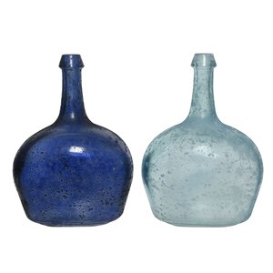 Декоративная бутылка Корфу 26 см голубая, стекло Kaemingk фото 2