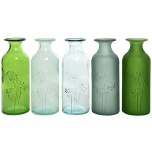 Стеклянная ваза Аллиум 19 см, зеленая матовая Kaemingk фото 2