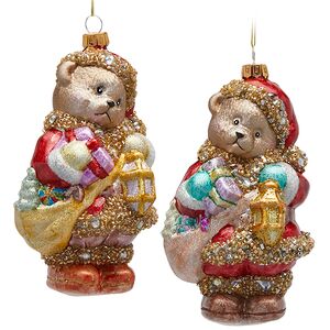 Елочная игрушка Медведь Энтони - Novello 15 см, стекло EDG фото 2