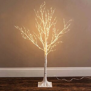 Светодиодное дерево Белая Береза 150 см, 400 теплых белых микро LED ламп, IP44 Kaemingk фото 1