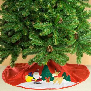 Юбка для елки Рождественские Мотивы - Санта и Олень 100 см Kaemingk фото 1