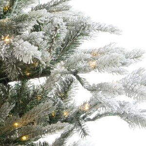 Искусственная елка с огоньками Грандис 240 см заснеженная, 700 теплых белых ламп, контроллер, ЛИТАЯ + ПВХ Kaemingk фото 5