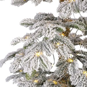 Искусственная елка на ножке с лампочками Альпийская заснеженная 240 см, 250 теплых белых LED ламп, ЛИТАЯ 100% Kaemingk фото 3