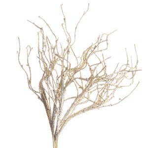 Декоративная веточка Зимний Куст светло-золотистая 45 см, 5 шт Hogewoning фото 1