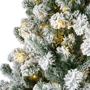 Искусственная елка с гирляндой Империал заснеженная 150 см, 170 теплых белых LED ламп, ПВХ Kaemingk фото 2