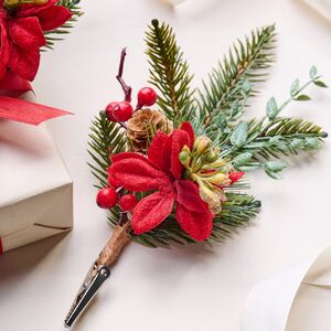 Хвойная ветка Red Romano 23 см с ягодами и шишками, 2 шт, ЛИТАЯ + ЛЕСКА Kaemingk фото 3