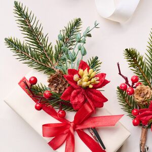 Хвойная ветка Red Romano 23 см с ягодами и шишками, 2 шт, ЛИТАЯ + ЛЕСКА Kaemingk фото 2