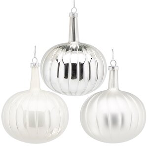 Набор стеклянных шаров Элун-Адоре 10 см, 6 шт, серебристо-белый EDG фото 2