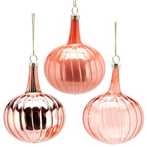 Набор стеклянных шаров Элун-Адоре 8 см розовый, 12 шт