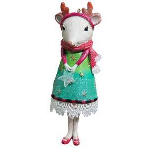 Ёлочная игрушка Мышка Габби в предвкушении праздника 13 см, подвеска Holiday Classics фото 1