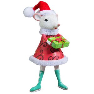 Ёлочная игрушка Мышка Гретта в канун Рождества 13 см, подвеска Holiday Classics фото 1