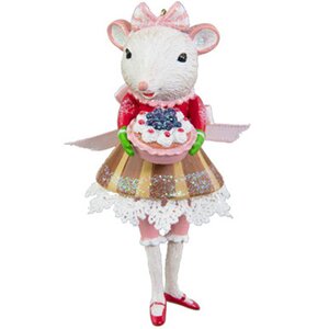 Ёлочная игрушка Мышка Генриетта с пирожком 11 см, подвеска Holiday Classics фото 1
