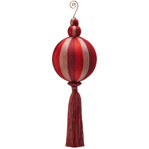 Елочный шар с кисточкой Палаццо Реале 31 см красный EDG фото 1