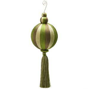 Елочный шар с кисточкой Палаццо Реале 31 см зеленый EDG фото 1