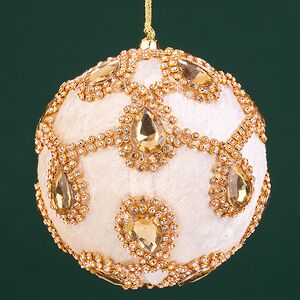 Винтажный елочный шар Regio Pana 10 см бежевый EDG фото 4