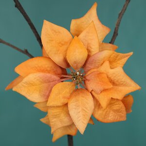 Искусственная пуансеттия Остилия 16 см светло-оранжевая EDG фото 1
