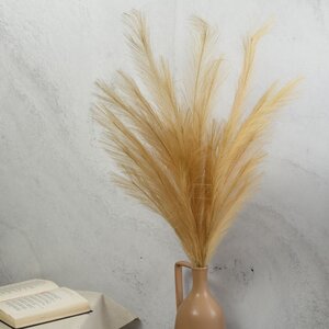 Декоративная ветка с перьями Коко Пальмьери 100 см, карамельная