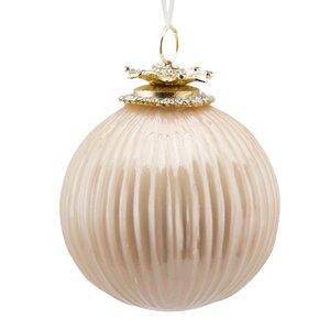 Стеклянный елочный шар Ковент-Гарден 10 см шампань EDG фото 1