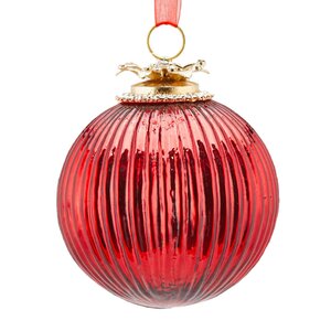Стеклянный елочный шар Ковент-Гарден 10 см красный EDG фото 1